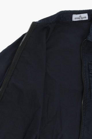 Zip-up Shirt with Logo Patch