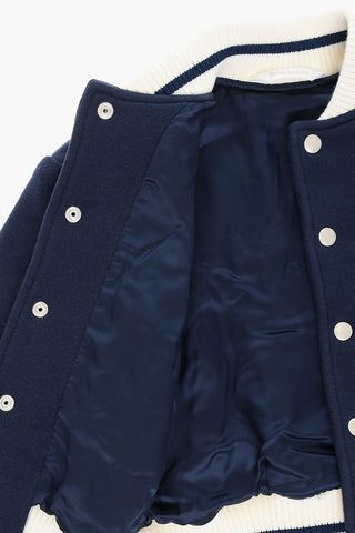 Cotton Bomber jacket with Embroidered Logo
