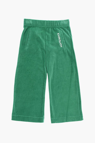Velour Joggers with Logo Print