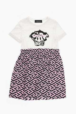 MEDUSA SMILEY Printed Dress with LA GRECA Pattern