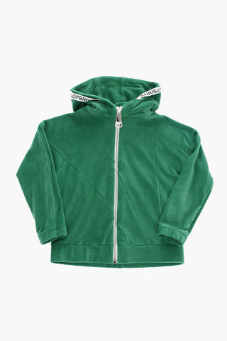 Felpa Hoodie in Velour con Coulisse Logata