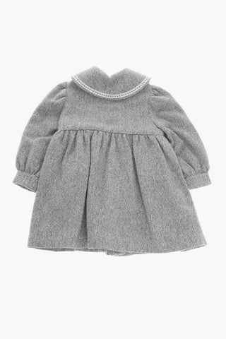 Pleated Tweed Coat with FF Embroidery