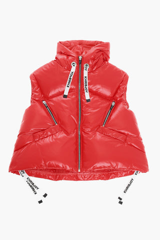 Sleeveless Puffy jacket with Logoed Laces