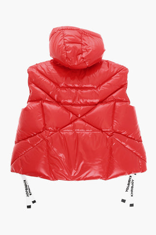 Sleeveless Puffy jacket with Logoed Laces