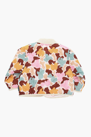 Giubbotto Husky Trapuntato con Fantasia Multicolor