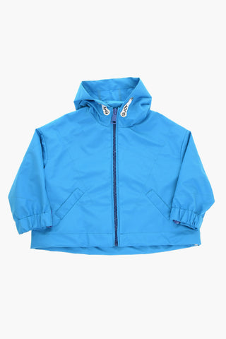 Oversized Hooded Windbreaker Jacket with Zip Detailing