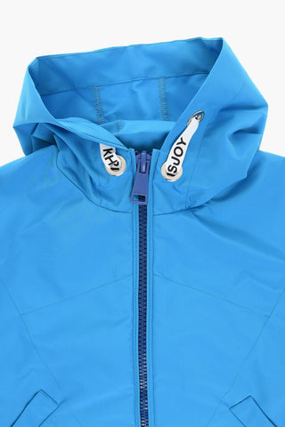 Oversized Hooded Windbreaker Jacket with Zip Detailing