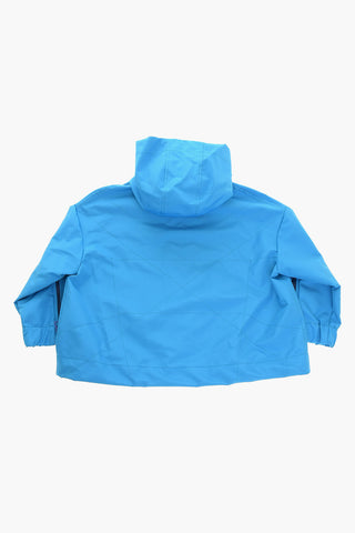 Oversized Hooded Windbreaker Jacket with Zip Detailing