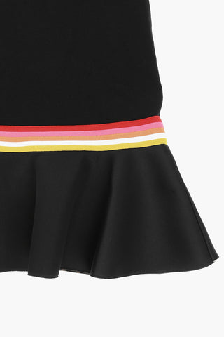 Half-sleeved Flared Dress with Eye Motif