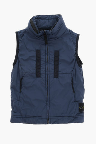 Giacca a Vento Smanicata con Logo Patch