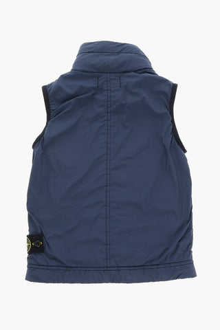 Giacca a Vento Smanicata con Logo Patch