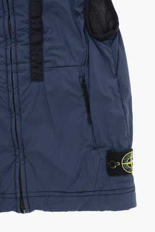 Giacca a Vento Smanicata con Logo Patch