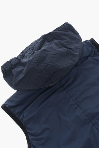 Giacca a Vento Smanicata con Logo Patch