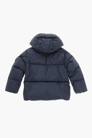 Hooded Puffer jacket with Logo Patch