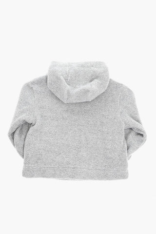 Faux-fur Hoodie Sweatshirt with Maxi Logo