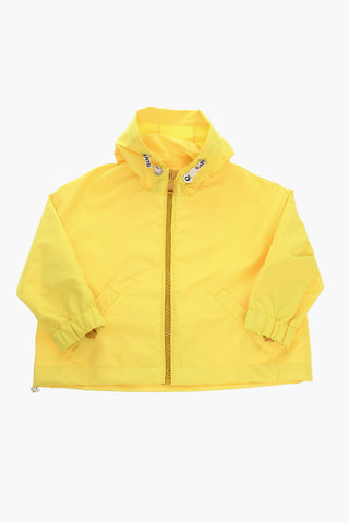 Oversized Hooded Windbreaker Jacket with Zip Detailing