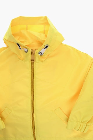 Oversized Hooded Windbreaker Jacket with Zip Detailing