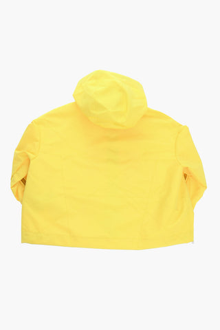 Oversized Hooded Windbreaker Jacket with Zip Detailing