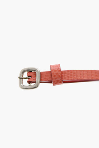 Cintura Skinny in Pelle Effetto Serpente 5mm