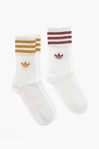 Ribbed 2 Pairs of Socks Set with Lurex Details