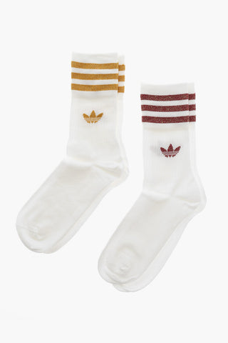 Ribbed 2 Pairs of Socks Set with Lurex Details