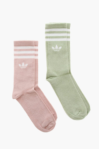 Set of 2 Pairs of Terry Socks with Embroidered Logo