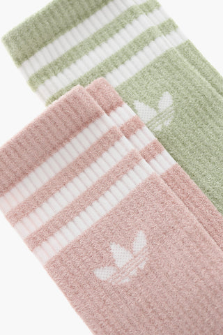 Set of 2 Pairs of Terry Socks with Embroidered Logo