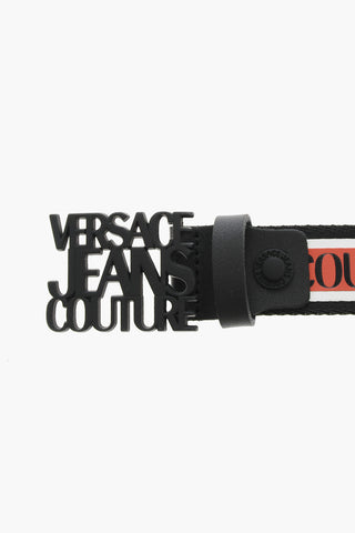 JEANS COUTURE Industrial Belt with Metal Logoed Buckle 30mm