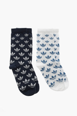 Set 2 Paia di Calzini in Misto Cotone con Logo all-Over