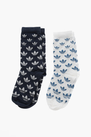 Set 2 Paia di Calzini in Misto Cotone con Logo all-Over