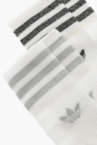 Set of 2 Pairs of Cotton Blend Socks with Lurex Details