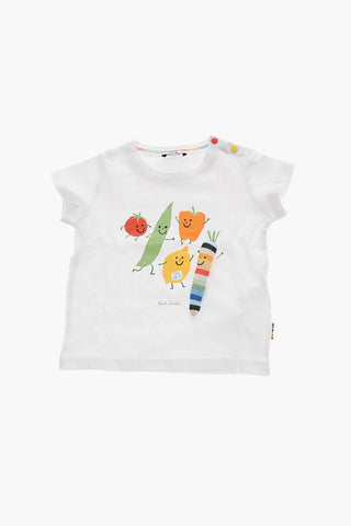 Printed Crew-neck T-Shirt with Embossed Detail