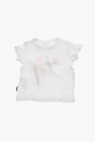 Printed Crew-neck T-Shirt with Embossed Detail