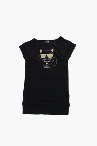 Choupette Printed Crew-neck Dress