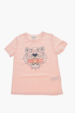 T-Shirt Girocollo con Stampa Tiger Crest