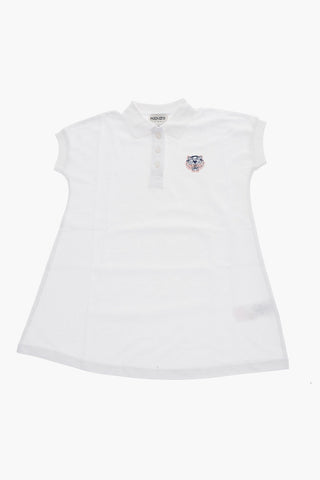 Abito Polo in Cotone Piquè con Ricamo Tiger Crest