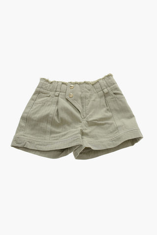 Shorts in Denim con Chiusura Frontale Asimmetrica