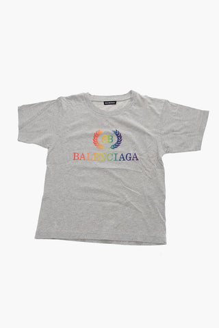 T-Shirt Girocollo con Logo Ricamato