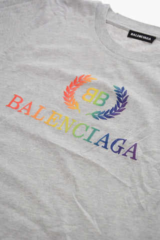 T-Shirt Girocollo con Logo Ricamato