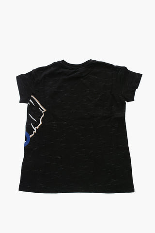 Crew-neck T-Shirt with Maxi Contrasting Print