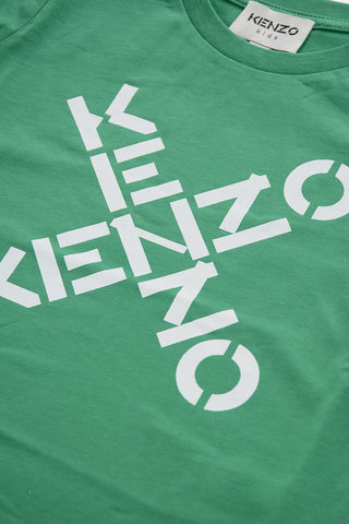 T-Shirt Girocollo con Stampa Logo a Contrasto