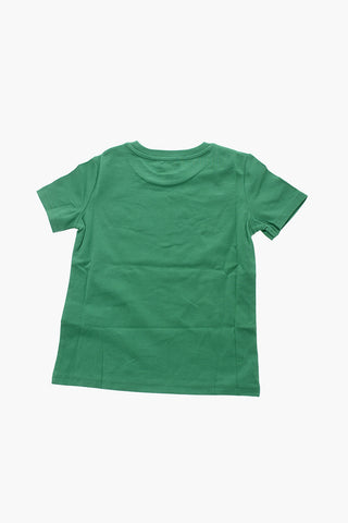 T-Shirt Girocollo con Stampa Logo a Contrasto