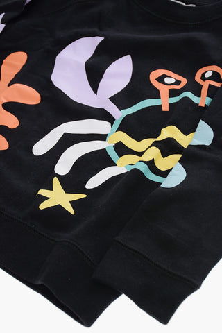 Bedrucktes Sweatshirt aus Gebürsteter Baumwolle