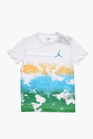 AIR JORDAN T-shirt Girocollo con Stampa Effetto Acquarello