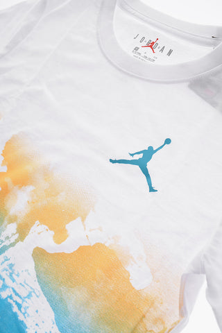 AIR JORDAN T-shirt Girocollo con Stampa Effetto Acquarello