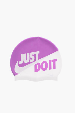 SWIM Two-Tone Silicone Pool Cap with Contrasting Print