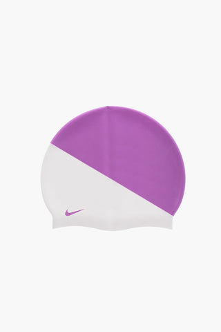 SWIM Two-Tone Silicone Pool Cap with Contrasting Print