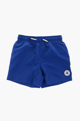 ALL STAR CHUCK TAYLOR Solid Color Swim Shorts with Drawstring Waist