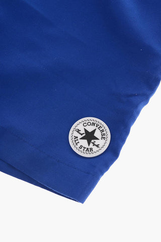 ALL STAR CHUCK TAYLOR Solid Color Swim Shorts with Drawstring Waist