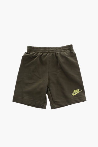 Drawstring Waist Shorts and Printed Crew-Neck T-shirt